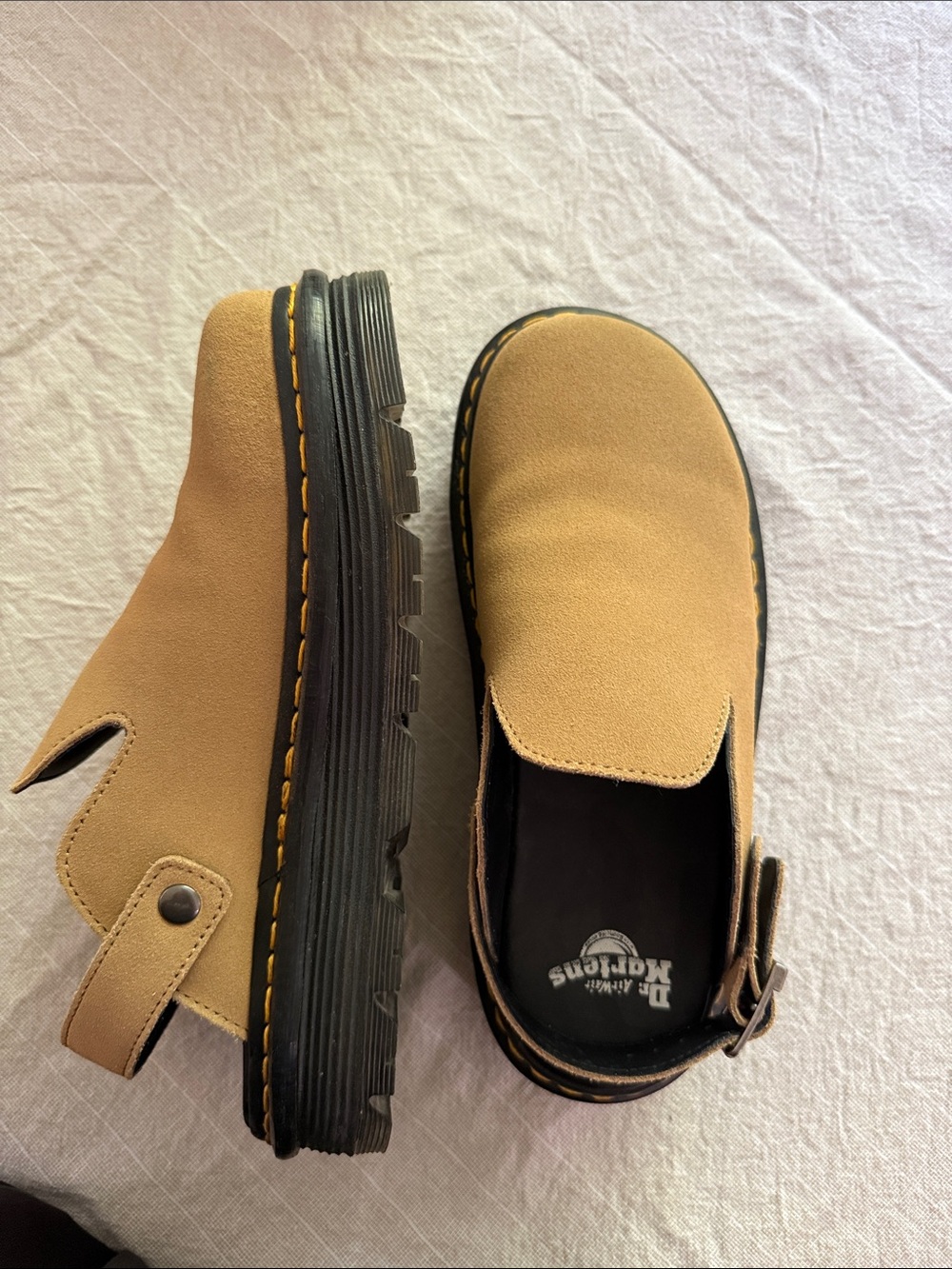 Dr. Martens Tan Slip-On Loafer with Black Sole
